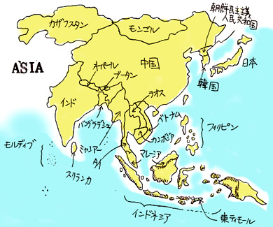 asiaの地図